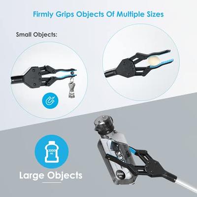 Grabber Tool - 2-Pack, Easy Squeeze Reacher Grabber Pickup Tool Aluminum Lightweight Non Foldable, Gripper Grabbers for Elderly Grab It Reaching