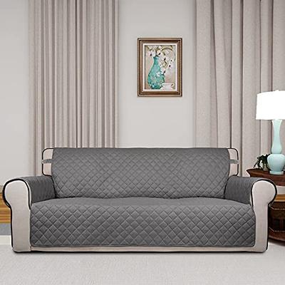 Subrtex Quilted Reversible Sofa Couch Slipcover Anti-Slip Furniture  Protector Covers with Elastic Straps (Oversize Sofa)