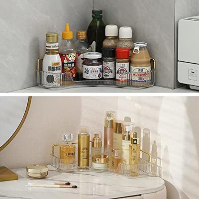 shuang qing 2-Tier Corner Bathroom Counter Organizer, Countertop Perfume  Tray and Vanity Organizer, Makeup Cosmetic Storage, Corner Storage  Organizers