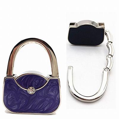 ROFLYER Handbag Shape Design Metal Foldable Purse Bag Hook Table