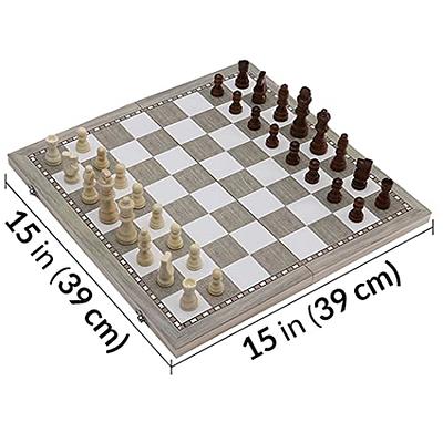  Fun+1 Toys! Wooden Chess Set for Adults and Kids, 15 Portable Chess  Board Set with Chess Pieces & Drawstring Bag : Toys & Games