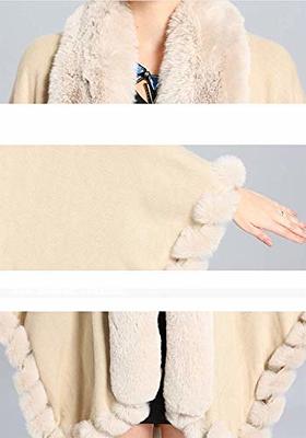 Hpory Women Faux Fur Winter Collar Scarf Thick Plush Neck Scarves Wrap  Warmer Shawl Faux Fur Scarf Neck Warmer Scarf Wrap at  Women's  Clothing store