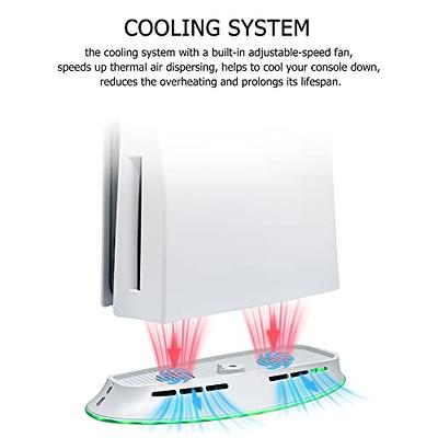 Dobewingdelou Cooling Fan Stand with RGB Light for PS5 2 Speed Fans Lights  Up Cooling Station