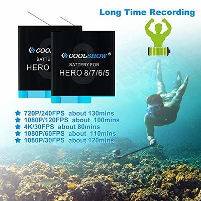 COOLSHOW Batterie Hero 8 (3 pièces) avec Hero 8 Chargeur 3 canaux  Compatible avec GoPro Hero 8 Black,Hero 7 Black,Hero 6 Black,Hero 5 Black, Hero 2018,Hero 8 7 6 5 : : High-Tech