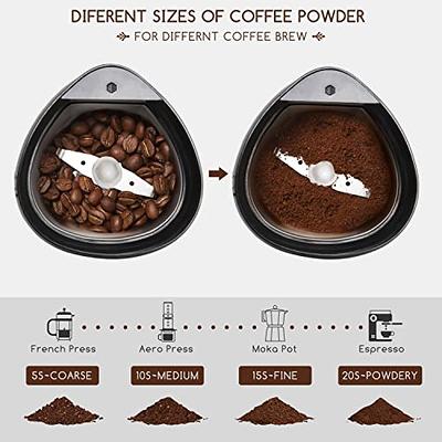 Coffee Grinder Electric, 60g/2oz Large Capacity, Aigostar Coffee Bean  Grinder Spice Grinder with One Touch Operation, Cleaning Brush Included,  Black - Yahoo Shopping