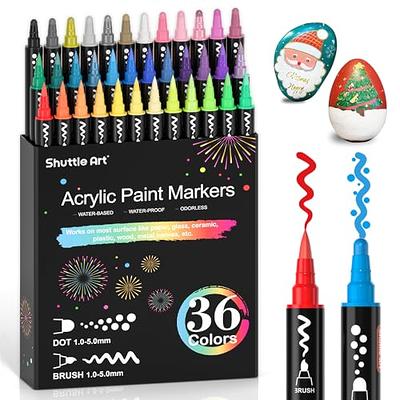24 Colors Paint Markers Paint Pens, Dual Tip Acrylic Paint Pens, Ideal For  Wood, Rock Painting, Canvas, Stone, Glass, Ceramic, Diy Crafts Making Art  Supplies - Temu