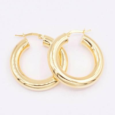 Polished Wide Hoop Earrings in 10k Gold - Yellow Gold - Yahoo Shopping