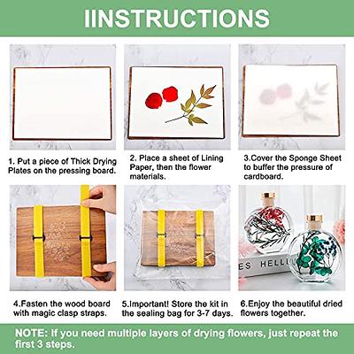 WANDIC Flower Press Kit with Instructions, A5 Tree Pattern Professional  Wooden Art Kit Flower Plant Leaves Press Book for DIY Art Craft Mother's  Day