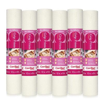 Con-Tact Grip Prints White 12 in. x 5 ft. Non-Adhesive Solid Shelf and Drawer  Liner (6-Rolls), White Solid - Yahoo Shopping