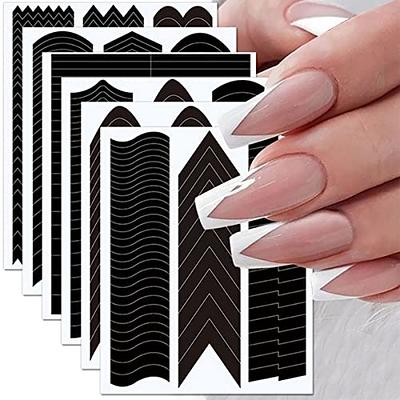 6PCS French Manicure Nail Stickers Guides Nail Art V-Shaped Self-Adhesive  Nail Tips for Black DIY Decoration Stencil Tools Auxiliary Nail Accessories  Strip Nail Forms Designer Nail Decals - Yahoo Shopping