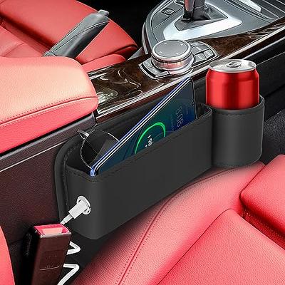 Leather Car Seat Gap Filler Pocket Seat Phone Cards Cup Holder Storage  Organize
