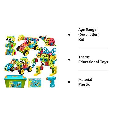 NXONE 195 PCS Educational STEM Toys for Boys and Girls Ages 3 4 5 6 7 8 9  10 Construction Building Blocks Toy Building Sets Kids Toys Creative