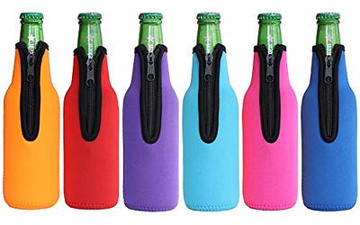 Zipper Beer Bottle Koozie (Hot Pink) - Texas Rhinestone