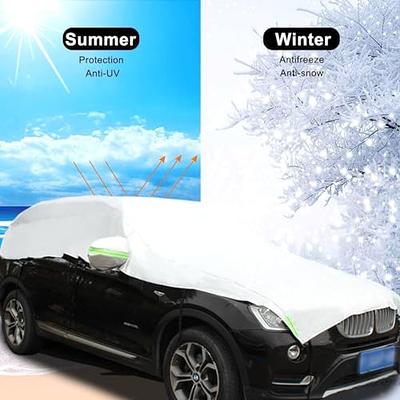 Fits SUV 157-190 Car Windshield Cover for Ice and Snow, SUV Half Car Cover  Top with Reflective Straps, Winter Car Snow Cover Universal Waterproof  Sunroof Cover Fits for SUV Car Accessories 