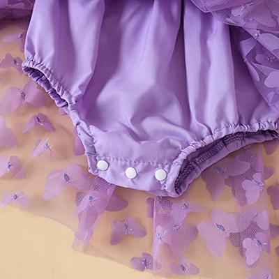 Solid Ruffled Baby Romper - Purple 12-18 M