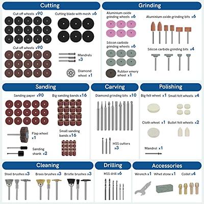 Rotary Tool Accessories Kit, NEU MASTER 381Pcs Accessory Set, Carving  Polishing Drilling Kits,1/8(3.2mm) Diameter Shanks Universal Fitment for  Easy Cutting, Sanding, Grinding,Sharpening and Engraving - Yahoo Shopping