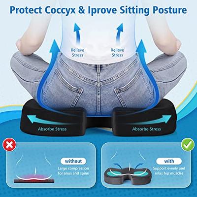 Extra-Large Gel Seat Cushion for Long Sitting Back Hip Tailbone Pain Relief  Car