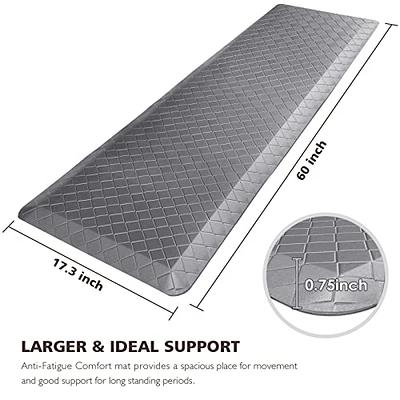 KMAT Kitchen Mat [2 Pcs] 0.47inch Cushioned Anti-Fatigue Kitchen Rug, Waterproof Non-Skid Kitchen Mats and Rugs Heavy Duty PVC Ergonomic Comfort