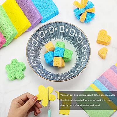 4pcs Blue S-shaped Sponge Scrubbers Double-sided Cleaning Sponges