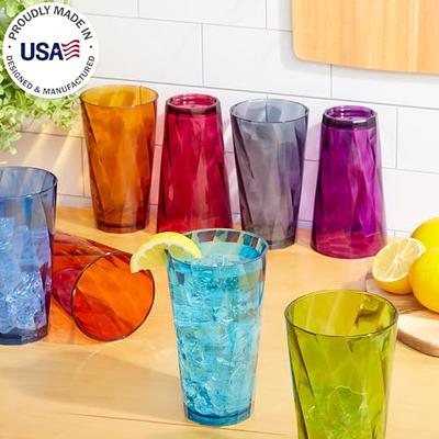 Acrylic Drinking Glasses Set Reusable Drink Tumblers Unbreakable