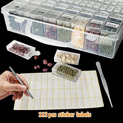 Rolybag Small Bead Organizer Clear Plastic Bead Storage Containers 12 Pieces Mini Storage Box with Label Stickers Diamond Painting Storage Cases