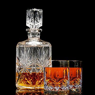 Crystal Whiskey Decanter Set with Glasses Comes In Gift Box and with Alcohol  Glass Polishing Cloth