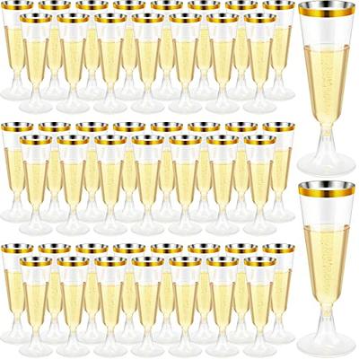 Munfix 100 Pack Plastic Champagne Flutes 5 Oz Clear Plastic Toasting  Glasses Disposable Wedding Thanksgiving Party Cocktail Cups