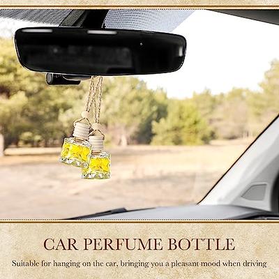 Cube Car Perfume Pendant Air Freshener Clear Refillable Glass Car