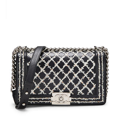 What Goes Around Comes Around Chanel Black Embroidered Boy Bag, Medium -  Yahoo Shopping