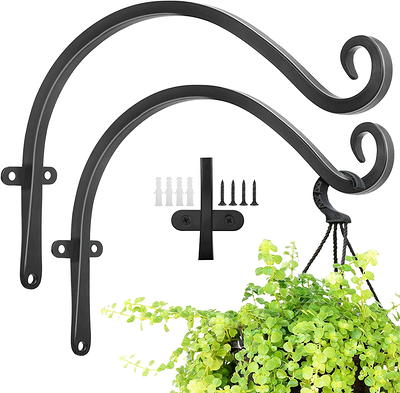 Swivel Hanging Plant Bracket (Black) Hanging Plant Hanger Hook Outdoor Bird  Feeder for Flower Basket, Wind Chime, Lantern, Wall Plant Hanger (16-2PCs)  : : Patio, Lawn & Garden