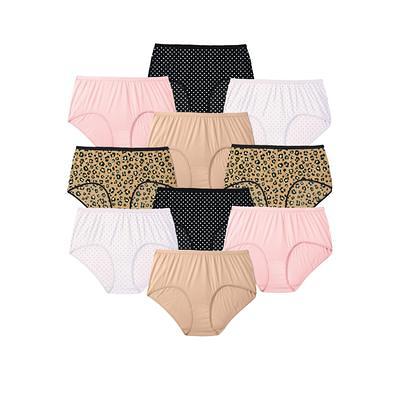 Plus Size Women's Cotton Brief 10-Pack by Comfort Choice in Polka