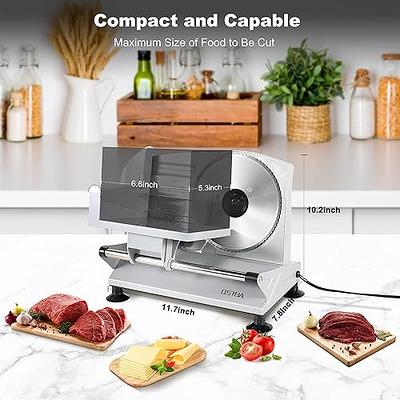 OSTBA Meat Slicer, Electric Deli Food Slicer with Removable Stainless Steel  Blades, Adjustable Thickness Meat Slicer for Home Use, Easy to Clean, Ideal  for Cold Cuts, Cheese, Bread, Fruit - Yahoo Shopping