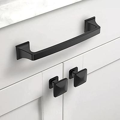 Ravinte 25 Pack 5 Inch Kitchen Square Cabinet Handles Matte Black Cabinet  Pulls Black Drawer Pulls Kitchen Cabinet Hardware Kitchen Handles for