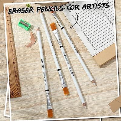 Fulmoon 24 Pcs Eraser Pencils, Eraser Pencils with Brush Art