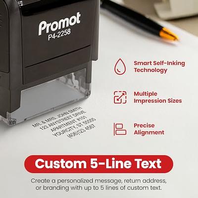 Promot Self Inking Personalized Stamp - Up to 5 Lines of Personalized Text,  Custom Address Stamp, Office Stamps, Customizable Rubber Stamp, Name Stamp  for Business Easy to Change Ink Cartridge-Medium - Yahoo Shopping