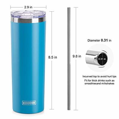 20 Oz Skinny Double Wall Stainless Steel Tumbler 4 Pack / With Straws