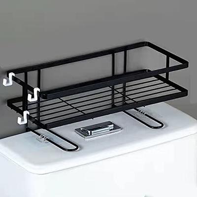 Dyiom Over Head Shower Caddy Basket with Hooks, 3 Layers Bathroom Storage Rack Shelf in Black