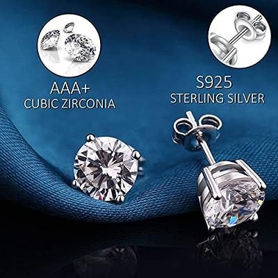 Real 1 Carat Black Moissanite (6.5 Mm Round) Diamond Stud Earrings For Men/women  Solid 100% 925 Sterling Silver Jewelry - Stud Earrings - AliExpress