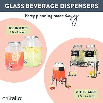 2 Pack 1 Gallon Drink Dispensers for Parties, Beverage Dispenser