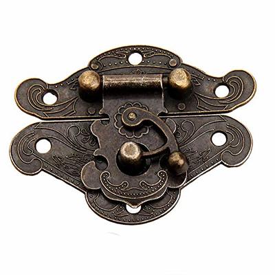 20pcs Right Latch Hook Antique Wood Jewelry Box Suitcase Latch Hasp Press  Trunk Chest Swing Bag Clasp Lock with Screws, Gold/Bronze/Silver