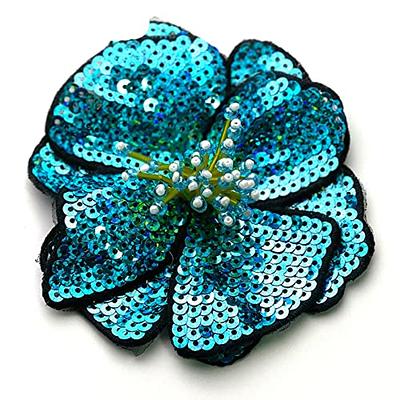 Sequin Flowers in Different Colours Flower Applique Flower Patch With  Rhinestone Multi Color Flower 