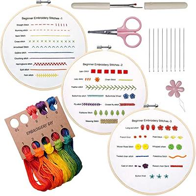 Bonroy Beginners Embroidery Stitch Practice kit, 3 Sets Embroidery