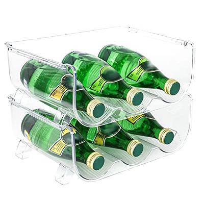 Water Bottle Organizer For Cabinet 2 Pack Plastic Clear Stackable Bottle  Holder Storage For Pantry Organizer and Cabinet Organizer,Wine Rack/Drink