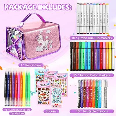  Fruit Scented Markers Set for Kids, Cute Stationary Sets with  Unicorn Pencil Case, Gifts for Girls Ages 4-6-8-12, Marker Pencils Coloring  Pens Arts and Crafts Supplies Kits for Kids : Toys
