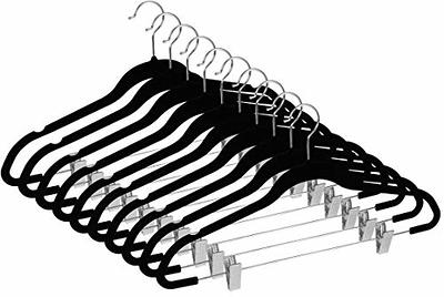 Quality Kids Plastic 30 Pack Non Velvet Non-Flocked Thin Compact Children's  Hangers Swivel Hook for Shirts Blouse Coats (Black, 30)