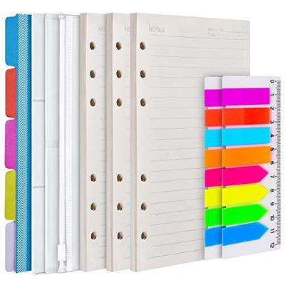 A6 Refill Paper, 3 Pack 6 Ring Planner Binder refillable, 5pcs Binder  Dividers, 3pcs Binder Pockets, 160 Pieces Index Tabs with Ruler, Personal Planner  Inserts for Journal Notebook - Yahoo Shopping