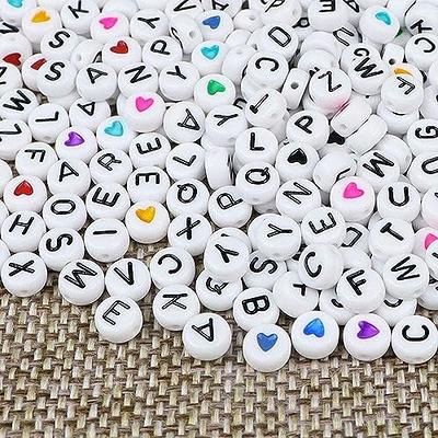 Alphabet Letter Acrylic Beads Kit With Stretch Cord 1200 Pieces