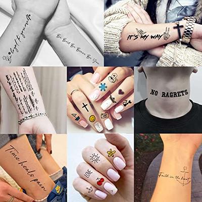 20 Sheets Black Tiny Temporary Tattoo, Hands Face Tattoo Sticker for Men  Women