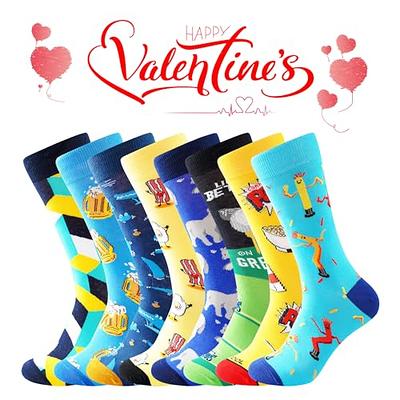 BONANGEL Men's Fun Dress Socks-Colorful Funny Novelty Crew Socks