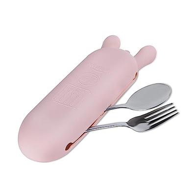 DISSKNIC 4 Sets Reusable Utensils Set with Case,Travel Utensils Cutlery Set  Spoons and Forks Set, Reusable Plastic Utensils for Lunch Box Accessories
